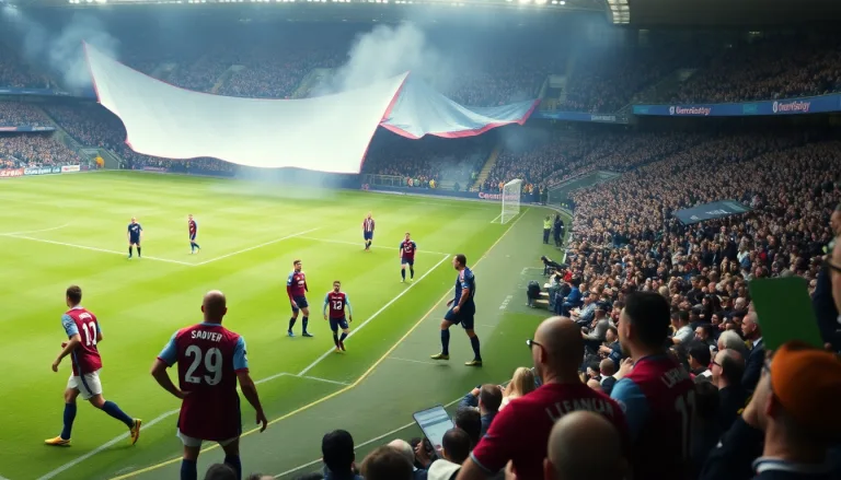 Un supporter sur le terrain lors du match West Ham-Chelsea