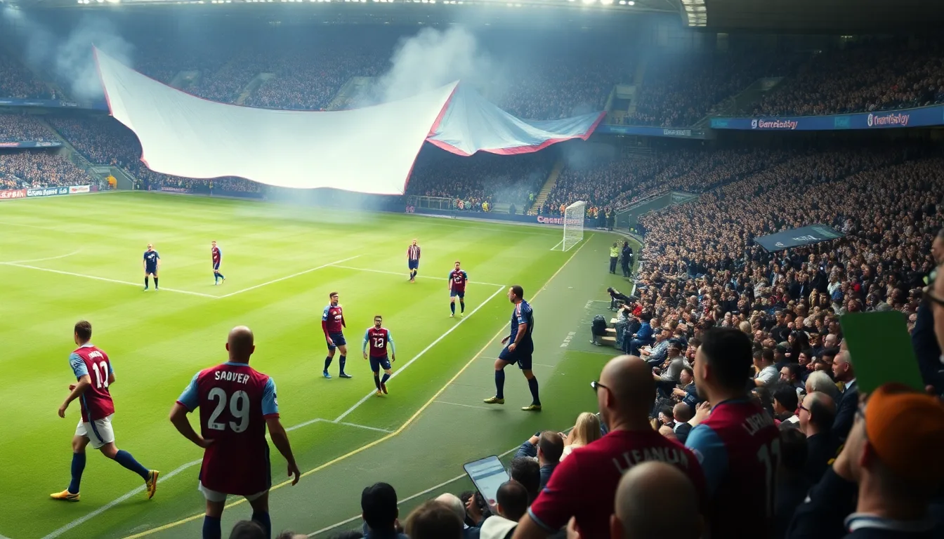 Un supporter sur le terrain lors du match West Ham-Chelsea