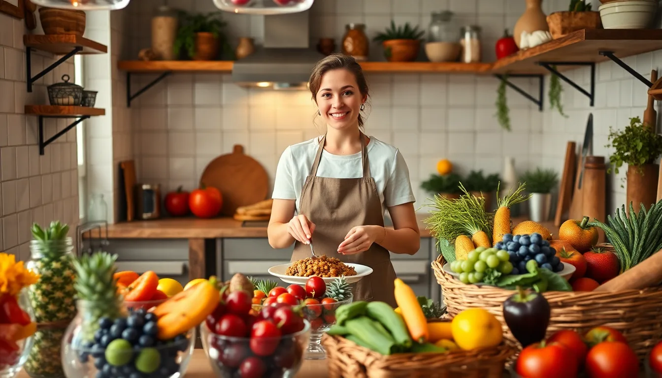 Une cuisine moderne et rangée avec des bocaux réutilisables.