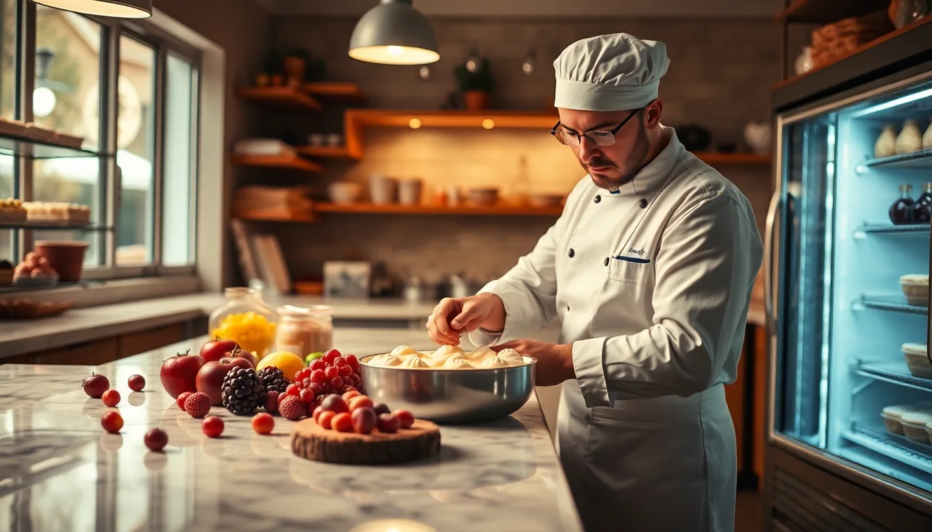 Ingrédients de dessert mal conservés au réfrigérateur