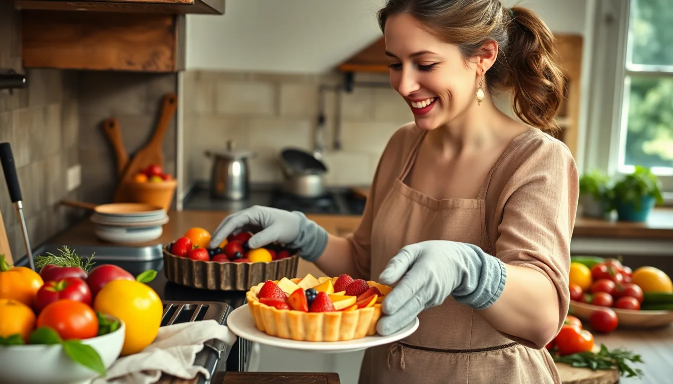 Une main ajustant un vieux four pour une cuisson éco-responsable.