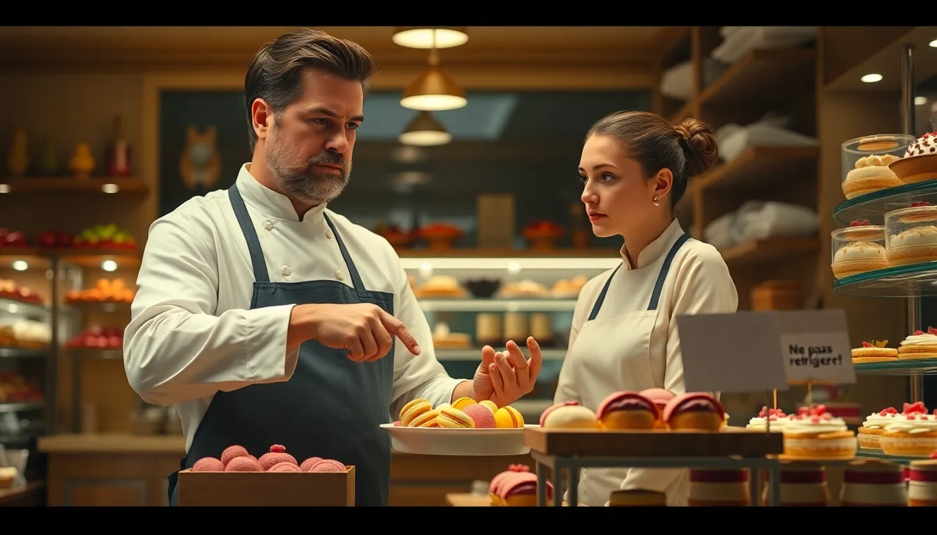 Une main tenant un ingrédient de pâtisserie avec un symbole d'interdiction.