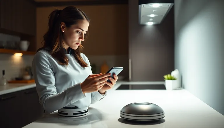 Une main tenant une notice de rappel produit à côté d'un robot de cuisine.