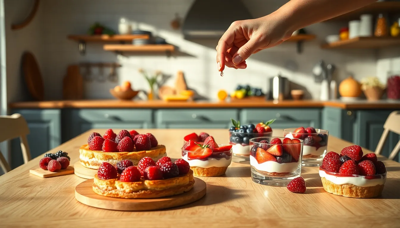 Des fruits frais et un dessert sain