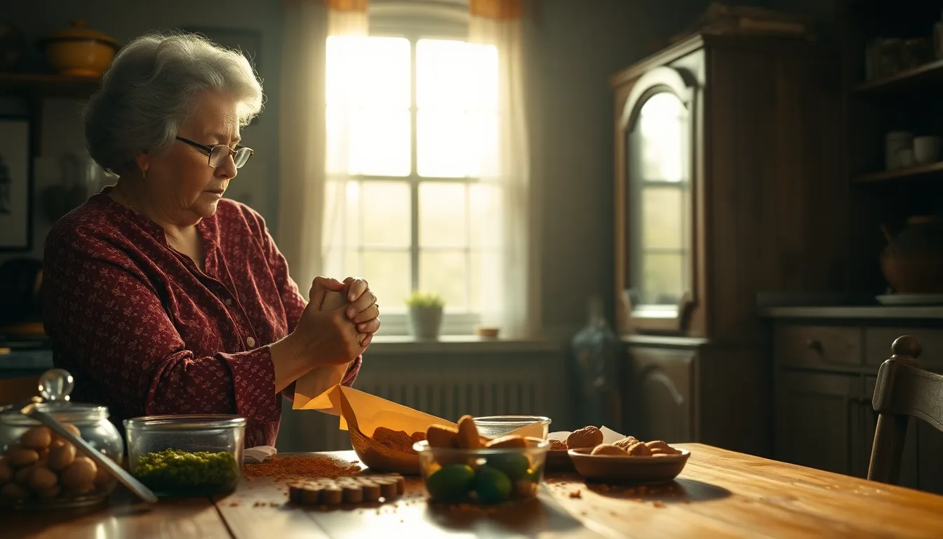 Une vieille boîte de biscuits ouverte, révélant une recette manuscrite à l'intérieur.