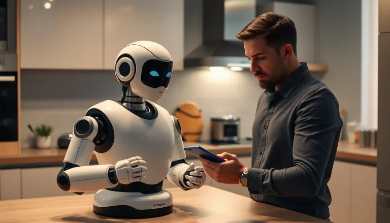 Un robot de cuisine moderne, avec un avertissement 'Rappel' bien visible à côté.