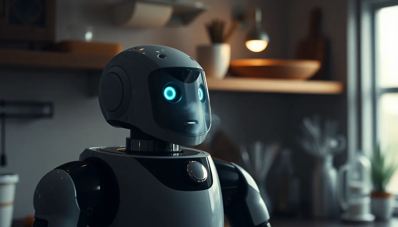 Un robot de cuisine moderne avec un autocollant d'avertissement rouge sur son emballage.