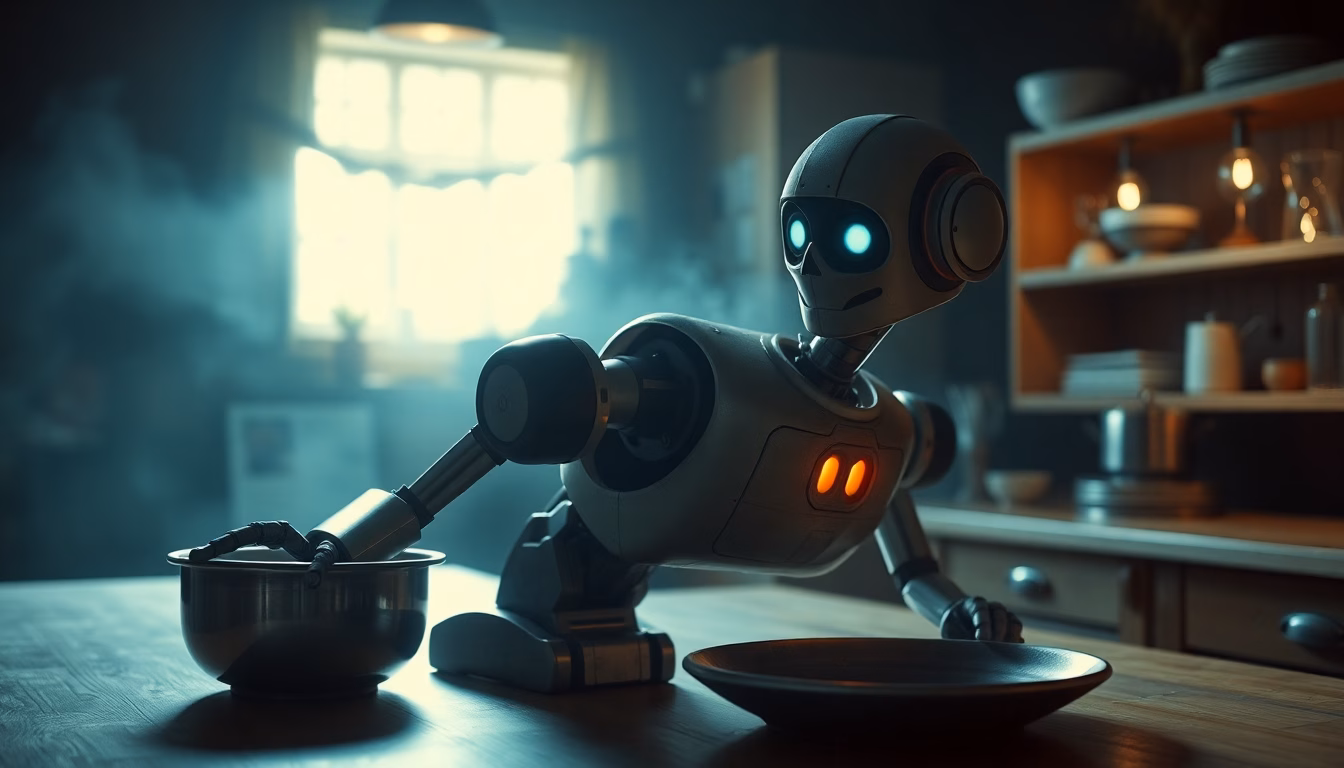 Vieux robot de cuisine poussiéreux avec une lumière brillante