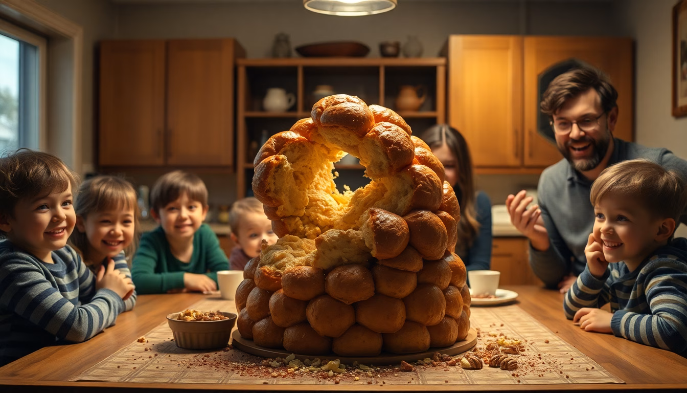 Un croquembouche déformé après un transport mouvementé.