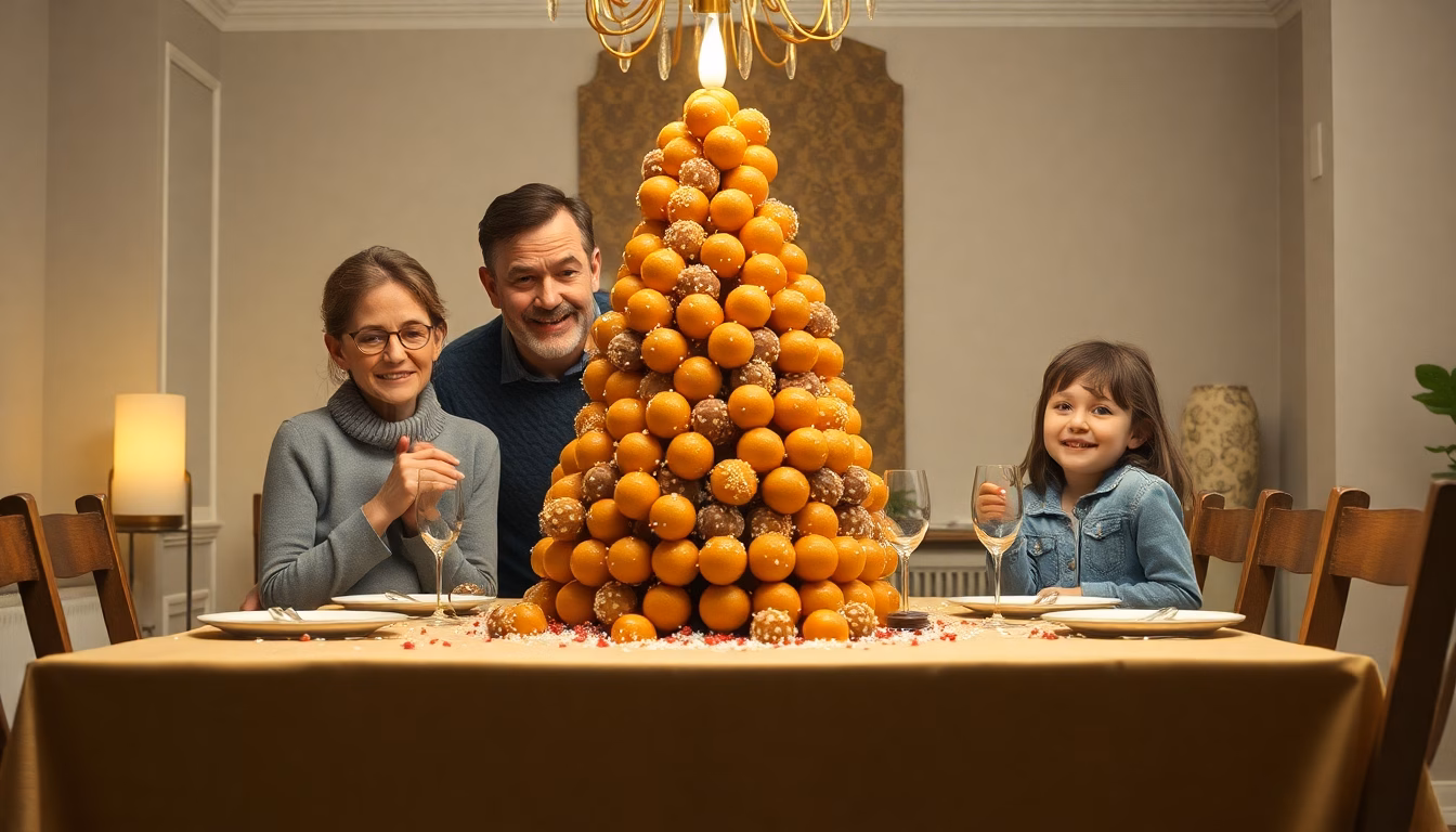 Un croquembouche déformé après le transport