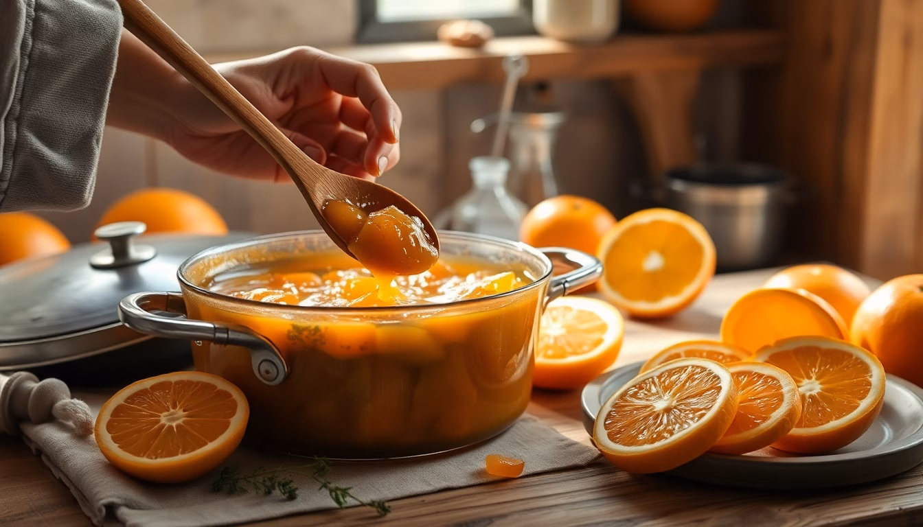 Pots de confiture d'agrumes faits maison avec des zestes d'orange
