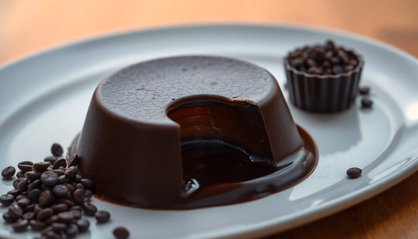 Fondant au chocolat avec une touche de marc de café.