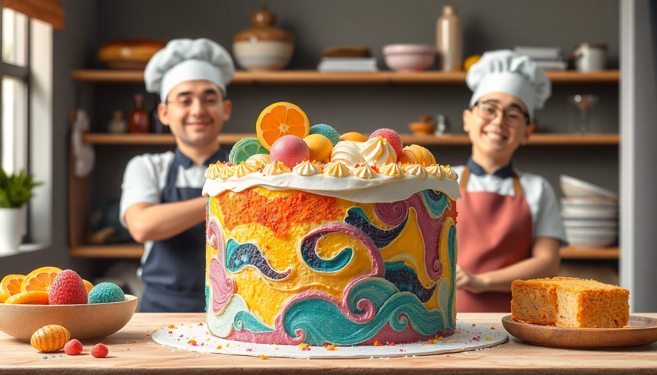 Un gâteau sans cuisson joliment décoré, prêt à être dégusté.