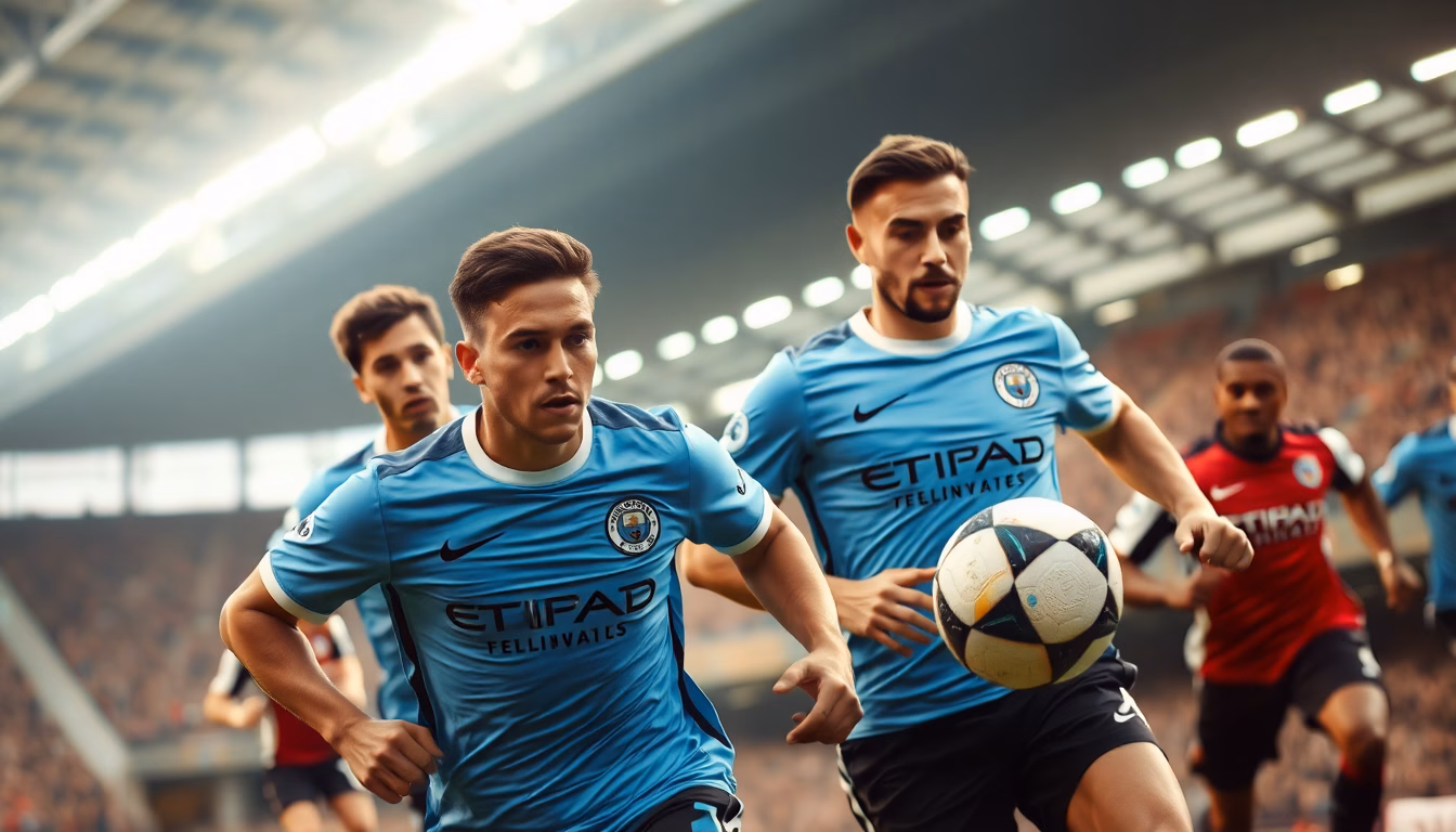 Joueur de Manchester City marquant un but contre Brentford