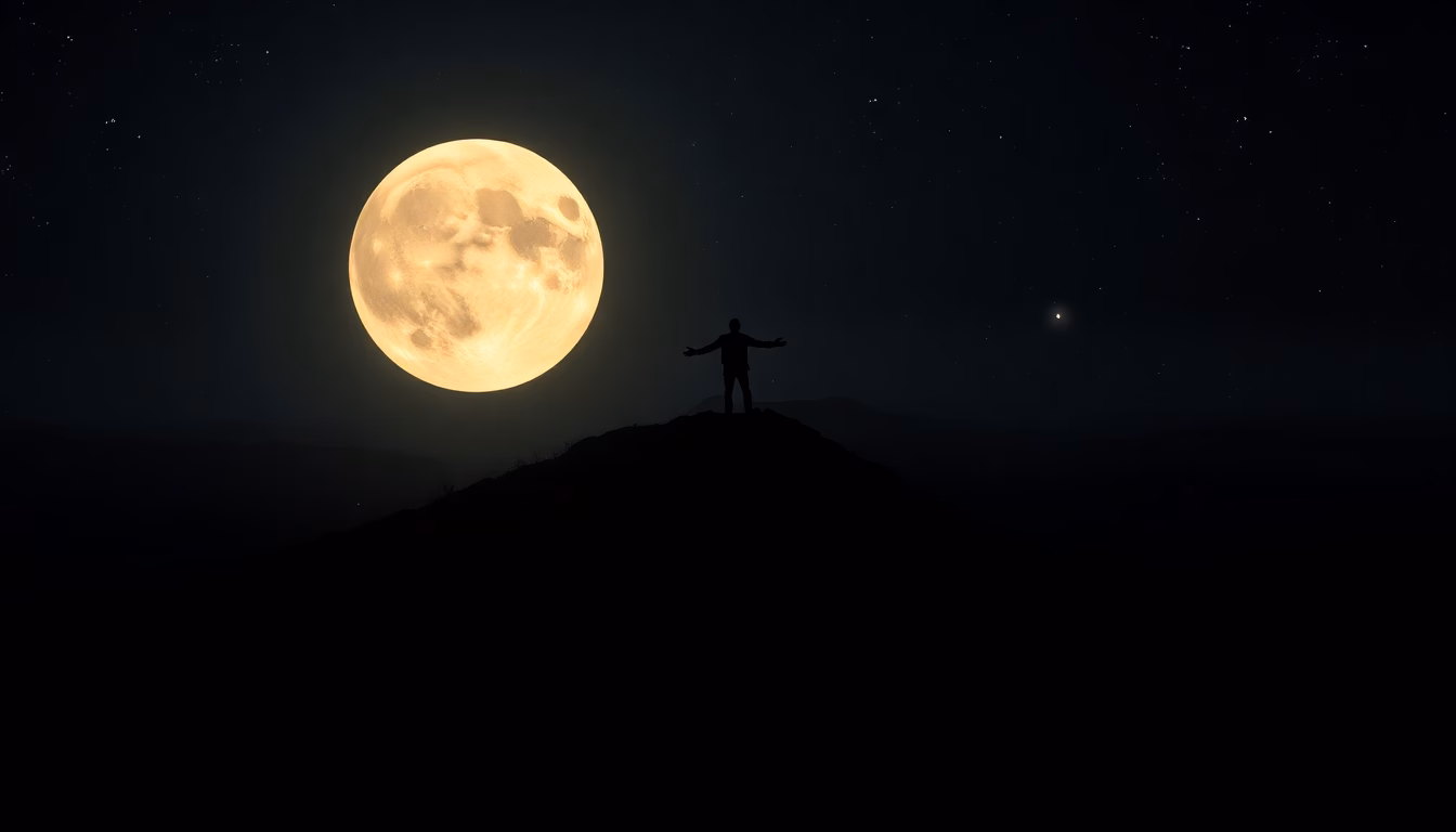 Image d'une super lune dans le ciel nocturne
