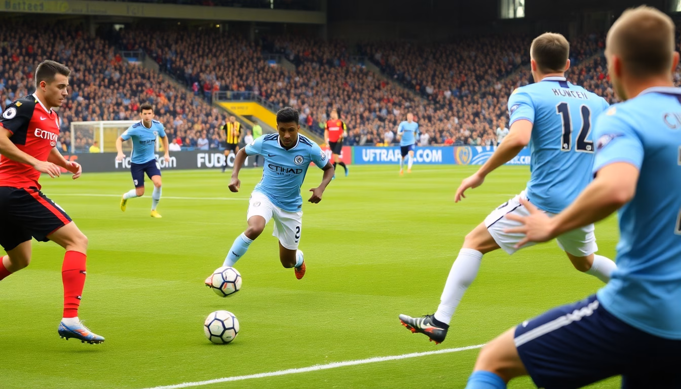 Joueurs de Brentford et Manchester City s'affrontant