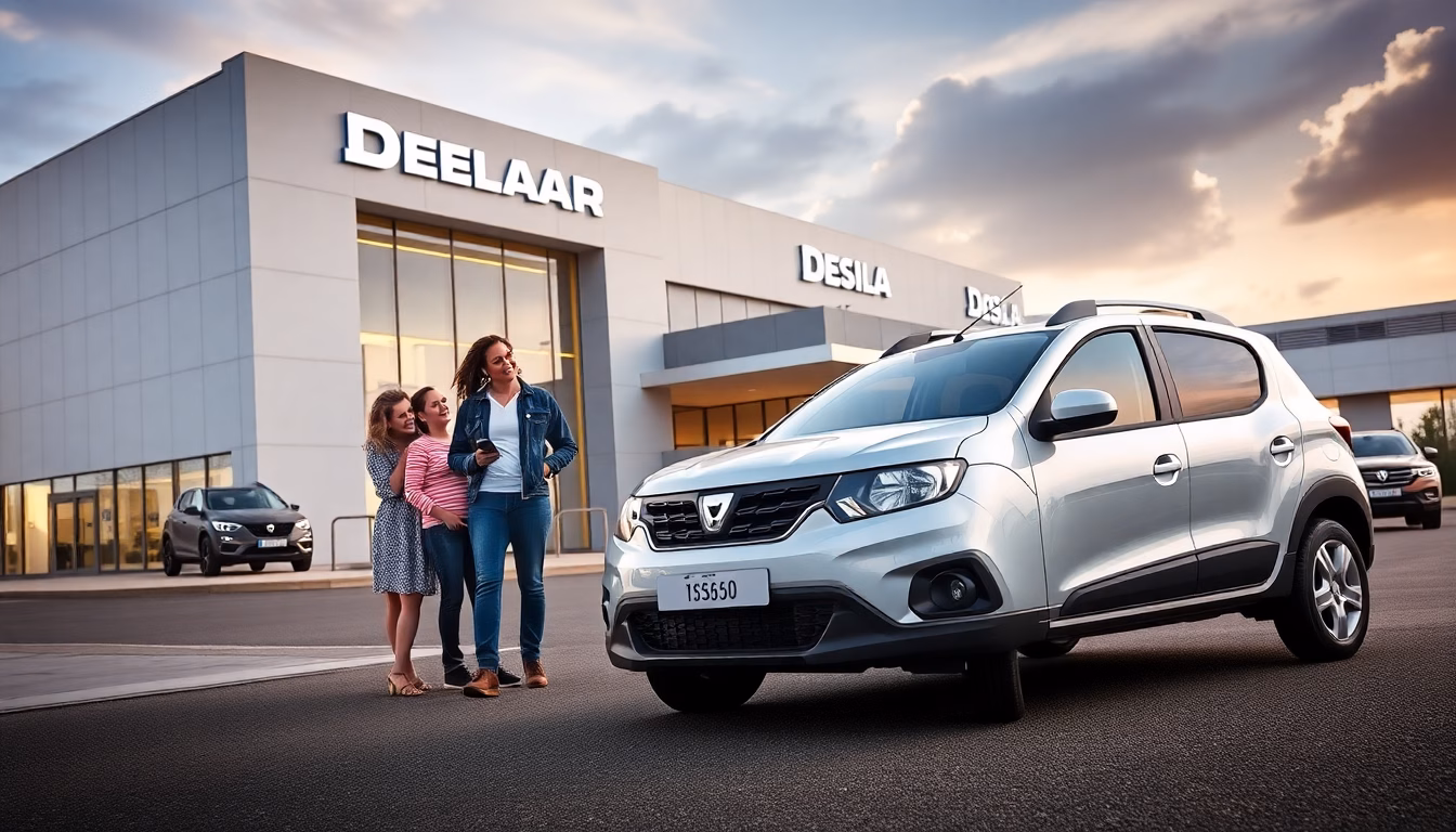 Vue d'une voiture Dacia sur la route.