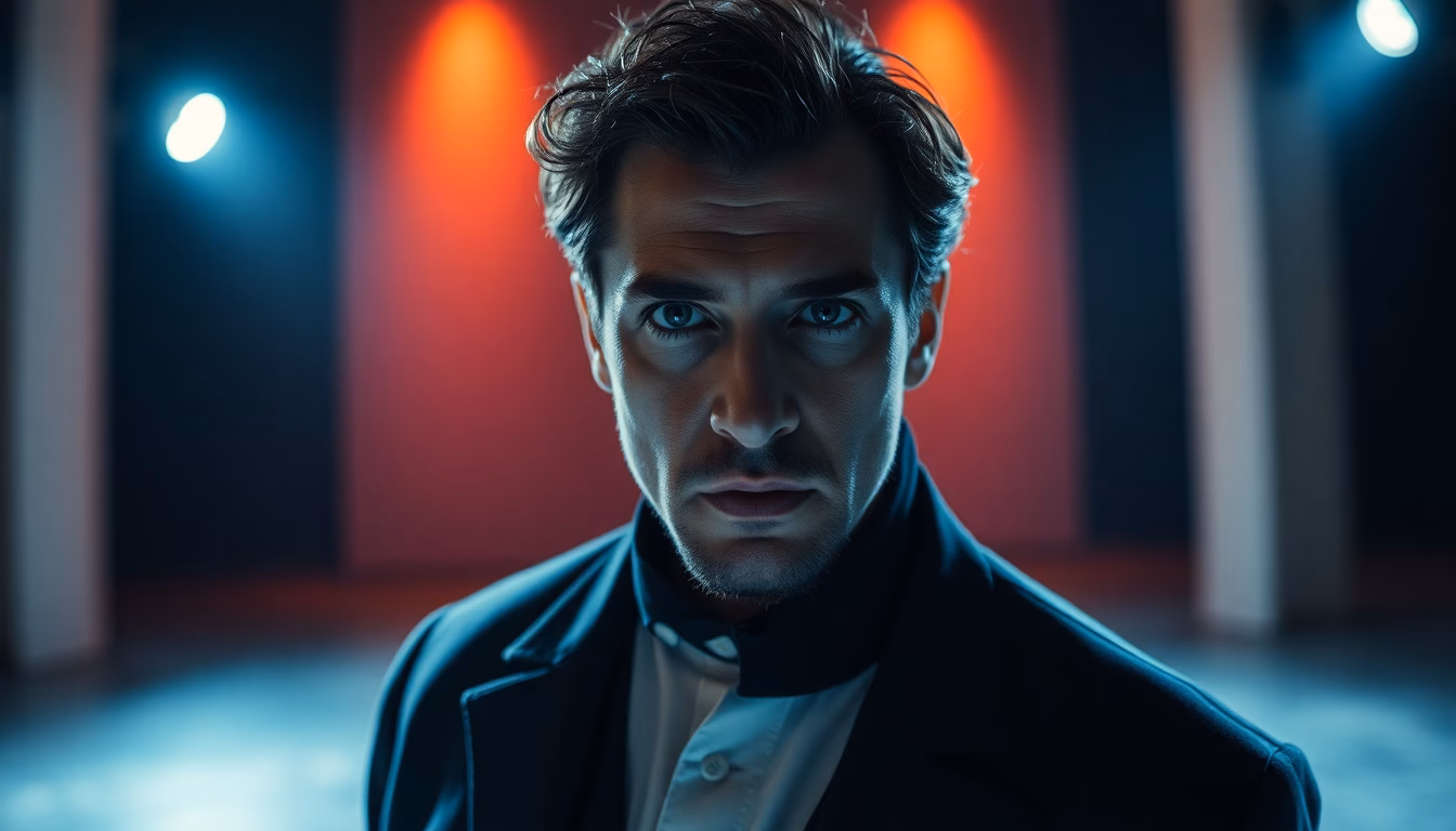 Portrait de Philippe Caubère avec une aura mystérieuse