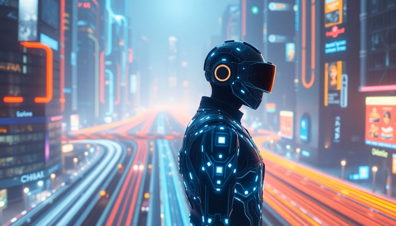 Personne en casque de réalité virtuelle dans un environnement numérique
