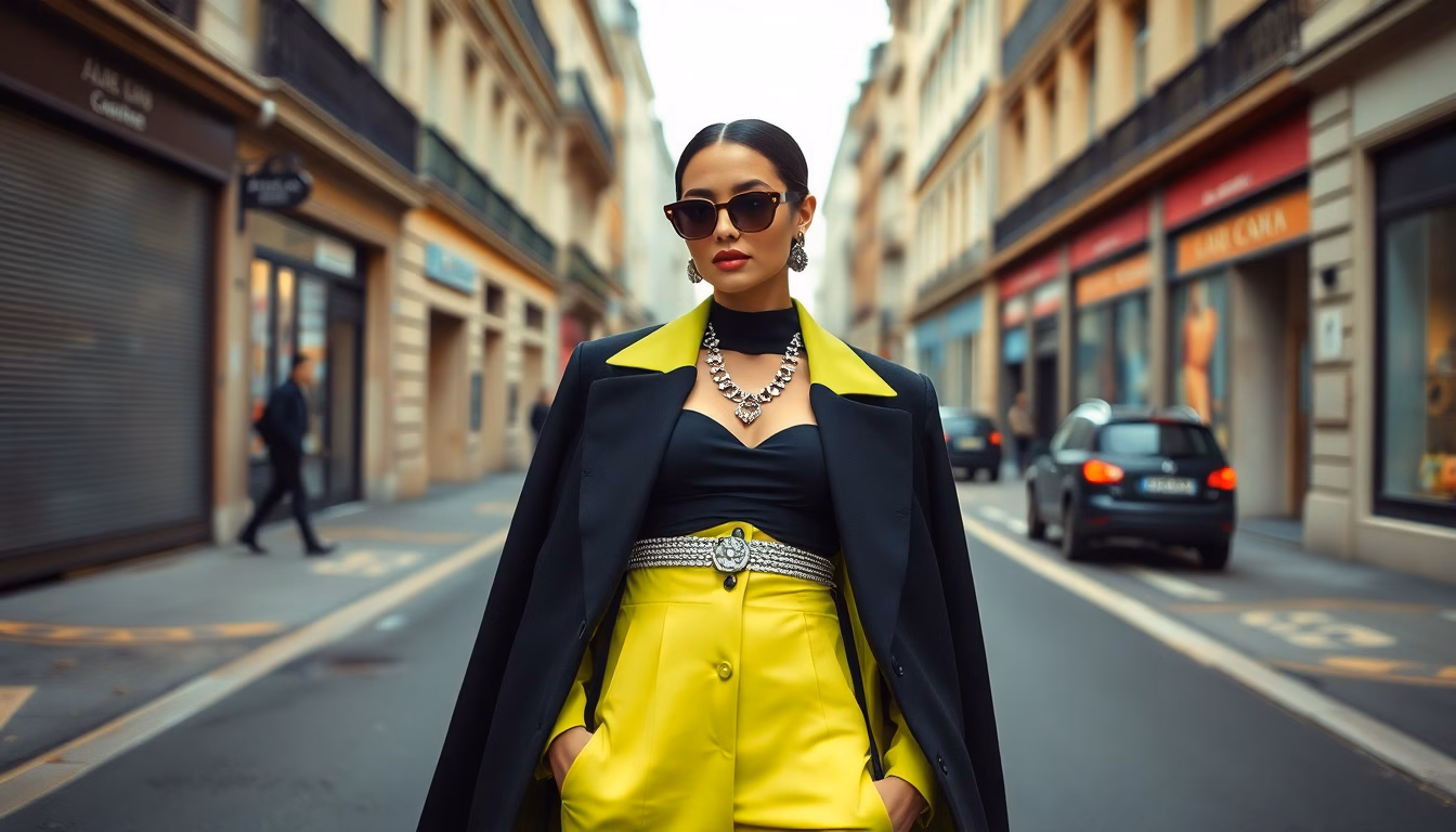 Nawell Madani portant une tenue à la mode