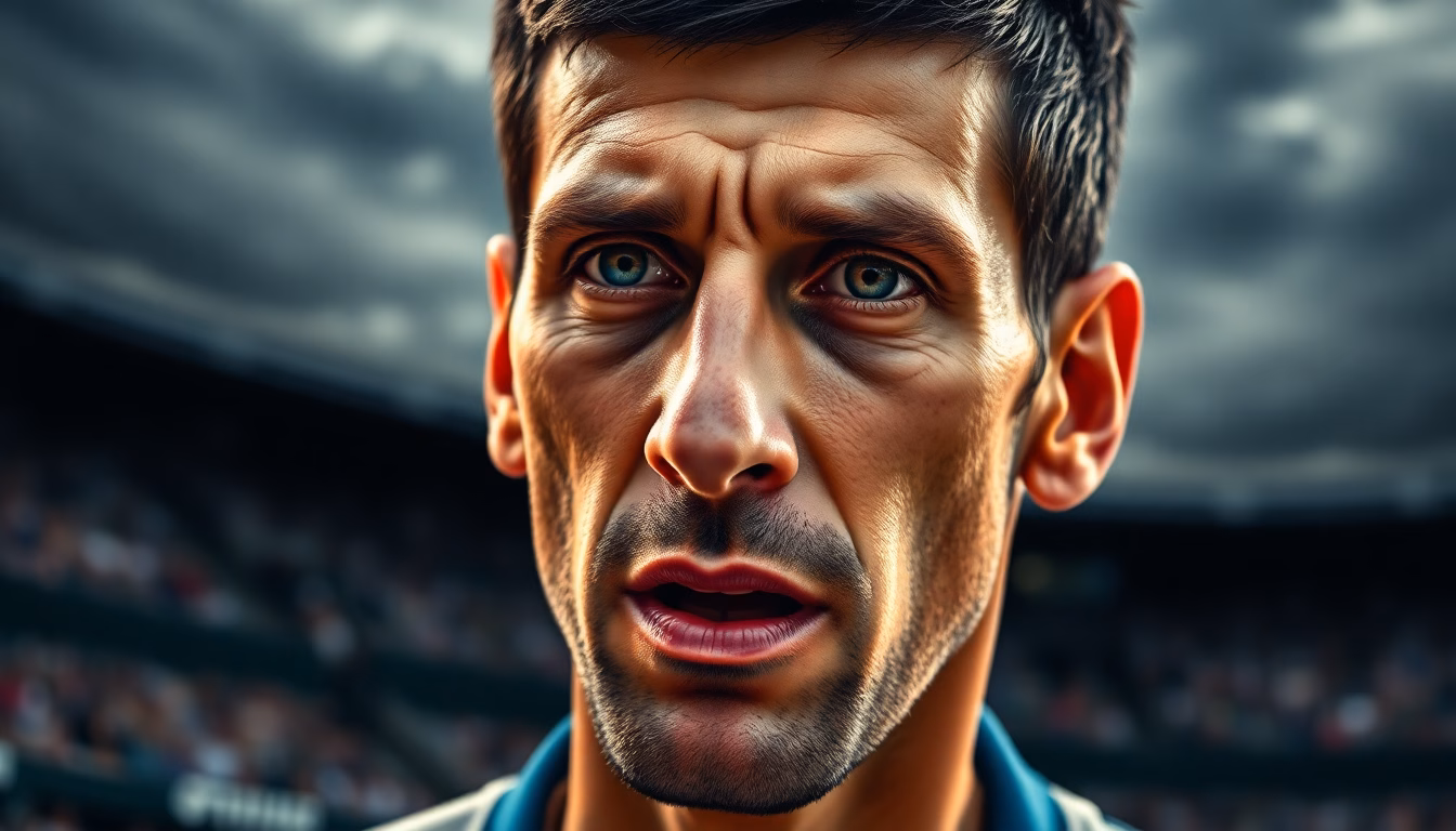Novak Djokovic déterminé sur le court de tennis
