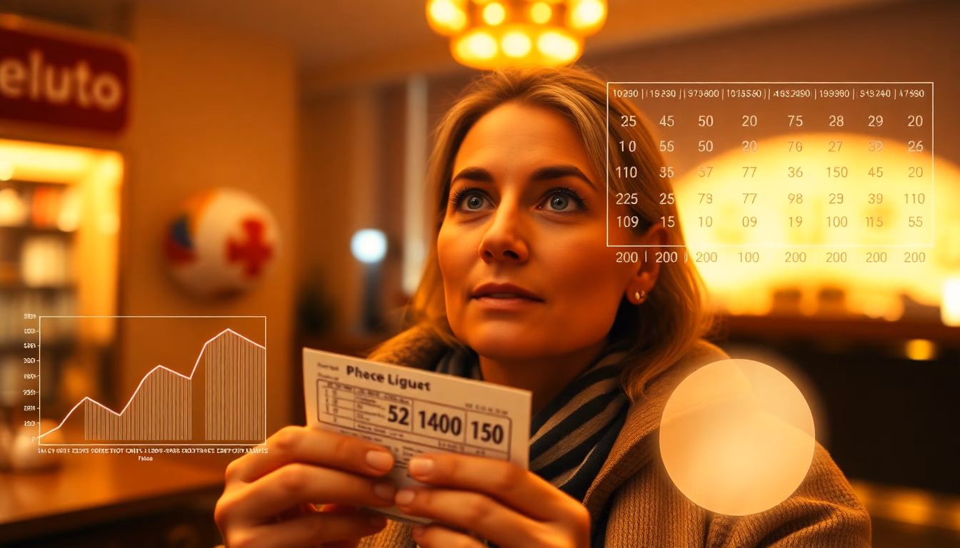 Ticket de loto avec des chiffres chanceux