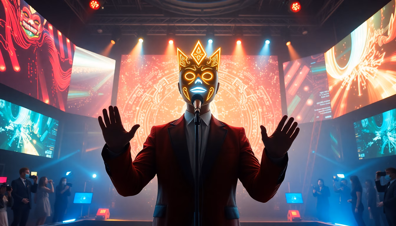 scène de Mask Singer futuriste