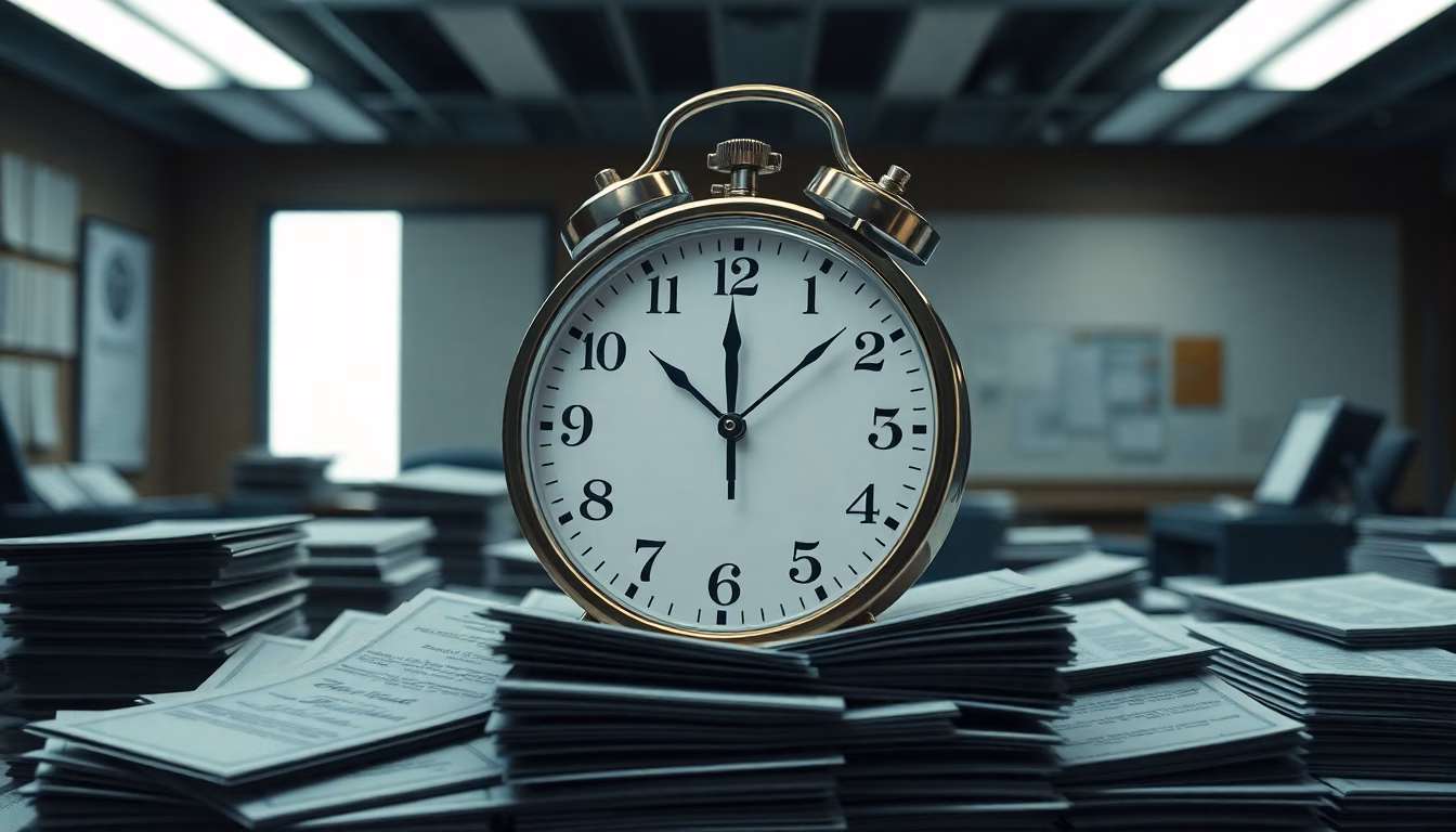 personne consultant une carte grise et un calendrier