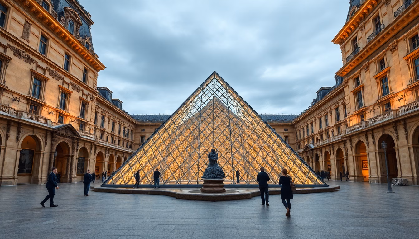 Installation artistique contemporaine dans le musée du Louvre