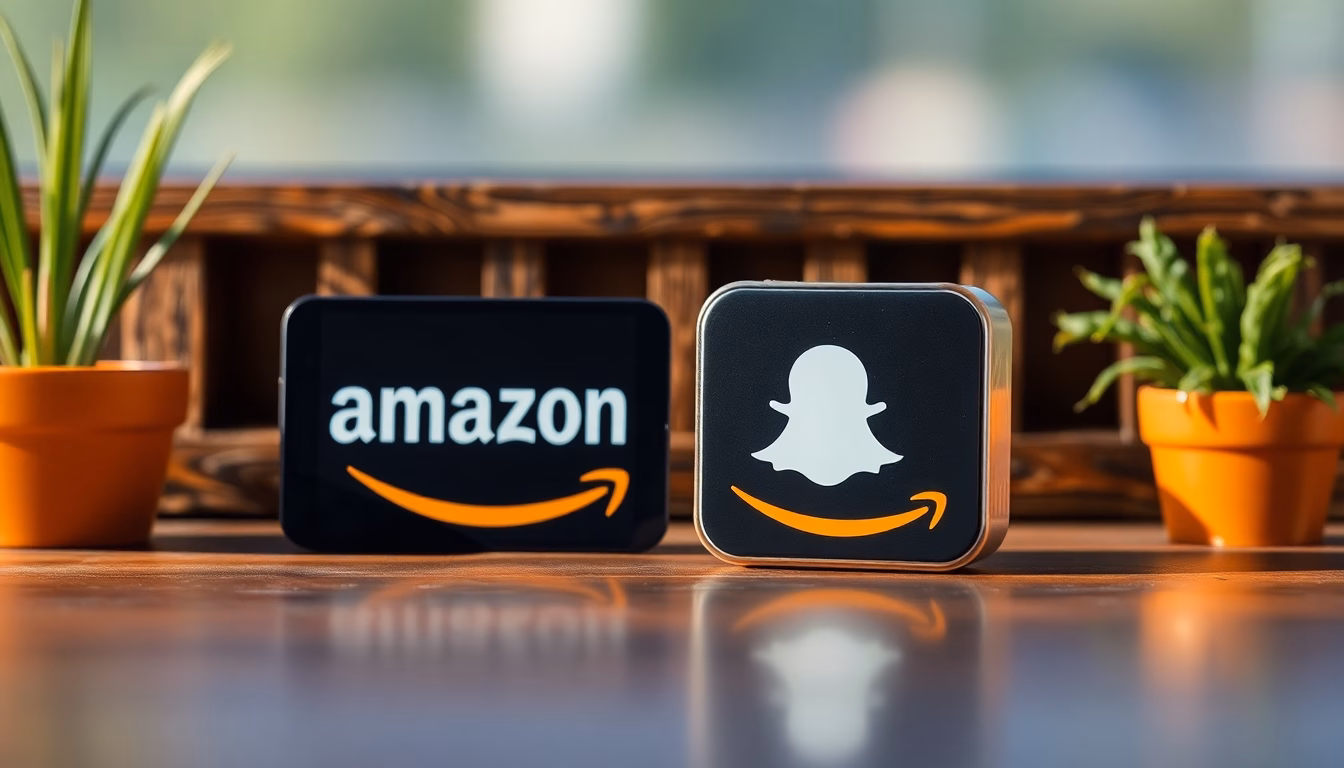 smartphone avec logos snapchat et amazon barrés